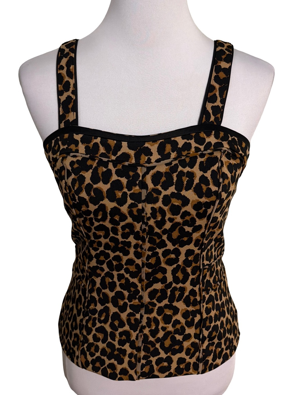 White House Black Market Leopard Print Tank Top Strapless Removable Straps